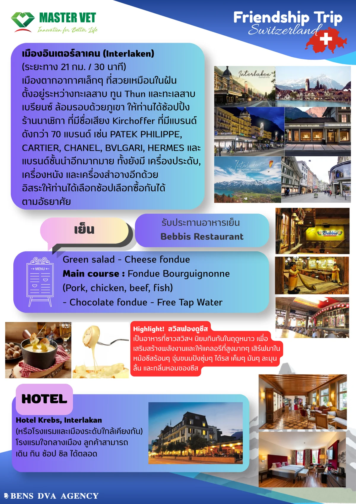 ทัวร์ส่วนตัวสวิตเซอร์แลนด์ 6 วัน 5 คืน เซอร์แมท มัทเทอร์ฮอร์น น้ำตกไรน์ เบิร์น — หน้า 7