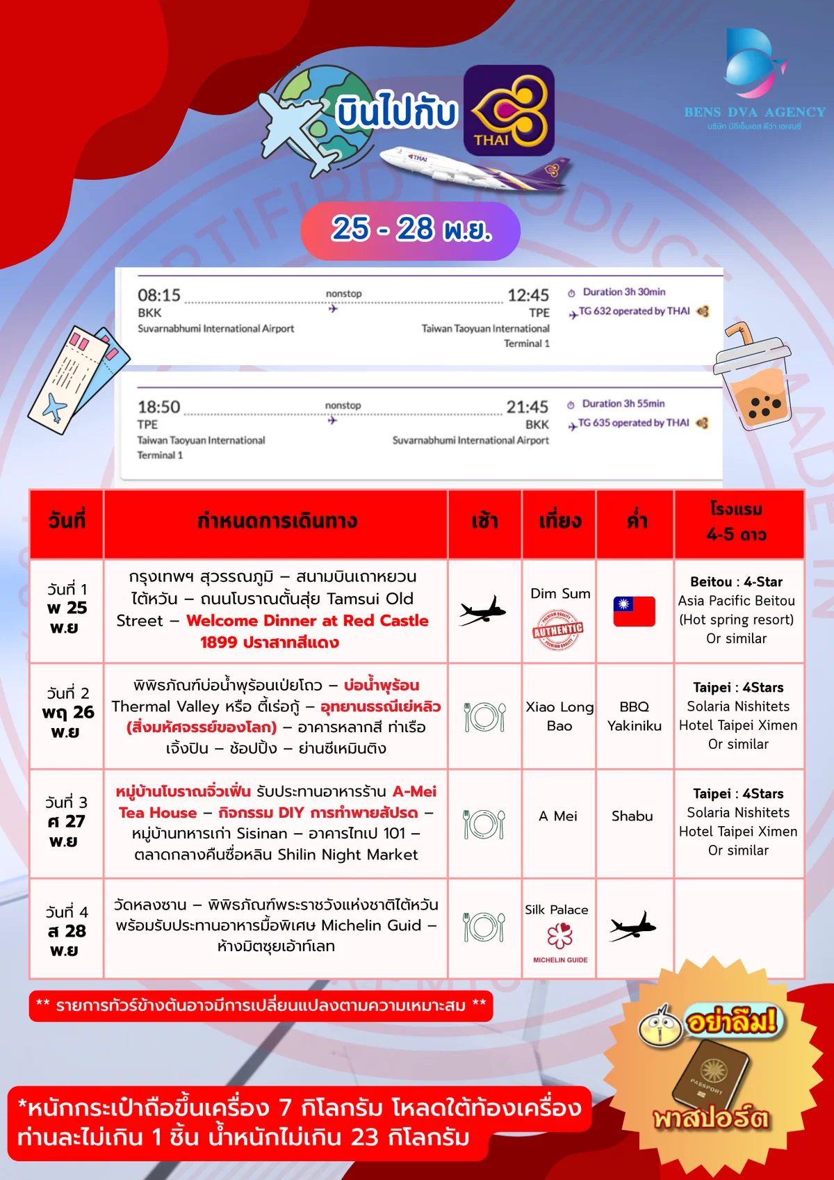 ทัวร์ส่วนตัวไต้หวัน 4 วัน 3 คืน ไทเป จิ่วเฟิ่น เป๋ยโถว เย่หลิว บินตรงการบินไทย — หน้า 3